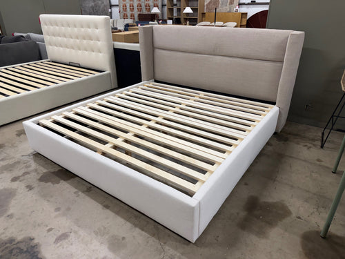 Calabri King Upholstered Bed - Napa White & Napa Quartz