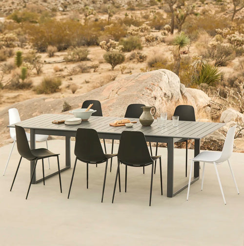 Ofer 80.25" - 104.75" Outdoor Extendable Dining Table - Dark Gray