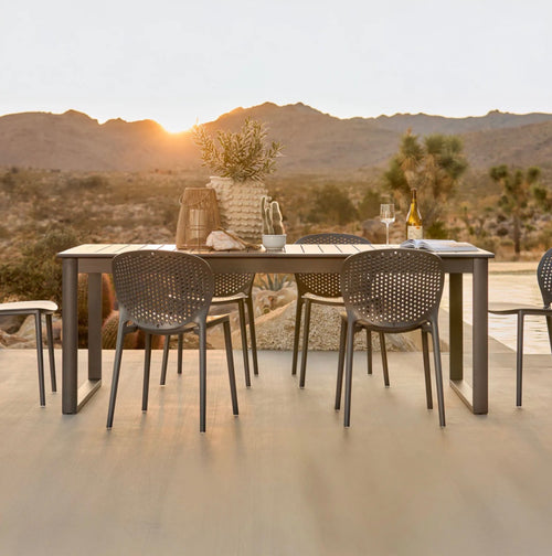 Ofer 80.25" - 104.75" Outdoor Extendable Dining Table - Dark Gray