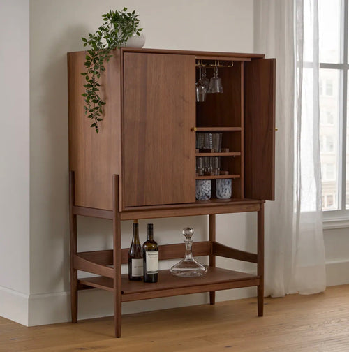Cotu 37" Bar Cabinet - Walnut