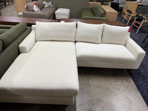Interior Define Sloan Chaise Sectional - Alabaster Classic Chenille