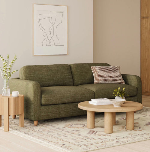 Vati 92" Sofa - Natural Oak And Napa Moss