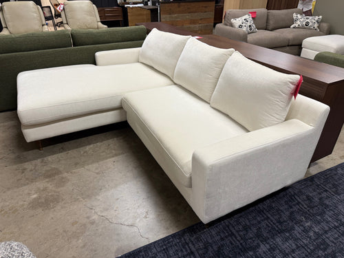 Interior Define Sloan Chaise Sectional - Alabaster Classic Chenille
