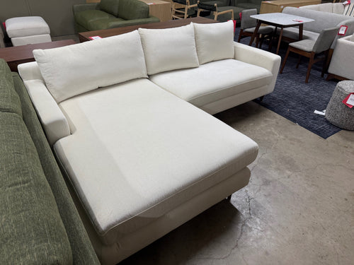 Interior Define Sloan Chaise Sectional - Alabaster Classic Chenille