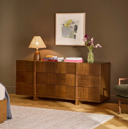 Ayra 6-Drawer Double Dresser - Walnut