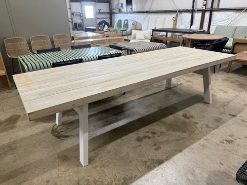 Sardis 118” Outdoor Dining Table - Driftwood Gray