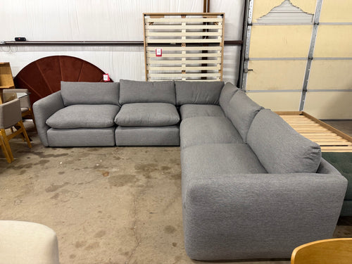 Leigh 126" Modular Corner Sectional - Silver Gray