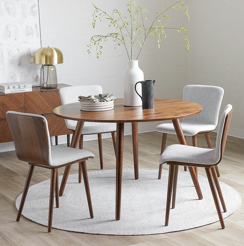Seno 47" Round Dining Table - Walnut