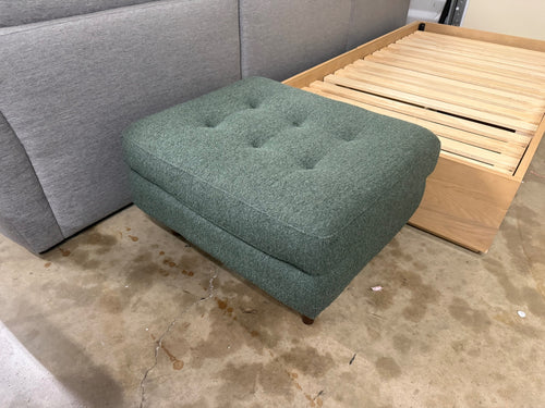 Sven 30" Ottoman - Green Wool Bouclé