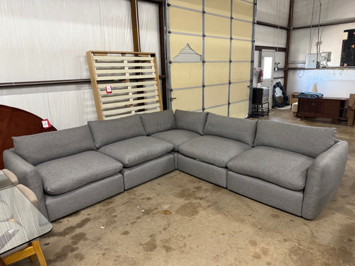 Leigh 126" Modular Corner Sectional - Silver Gray
