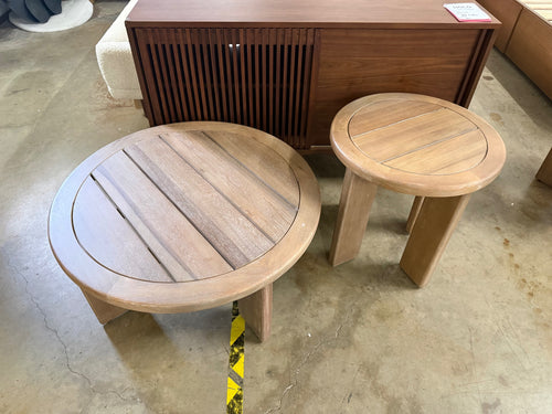 Daphne Outdoor Coffee And Side Table Set - Cloud Eucalyptus