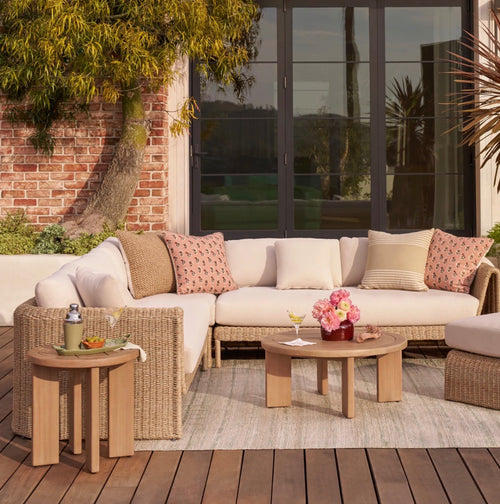 Daphne Outdoor Coffee And Side Table Set - Cloud Eucalyptus