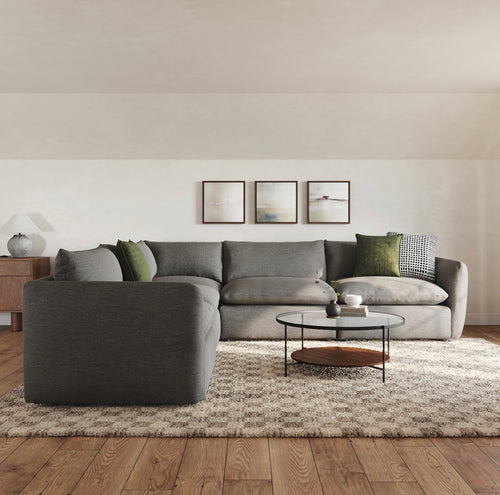 Leigh 126" Modular Corner Sectional - Silver Gray