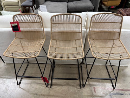 Set of 3 Selka Outdoor Counter Stools  - Natural