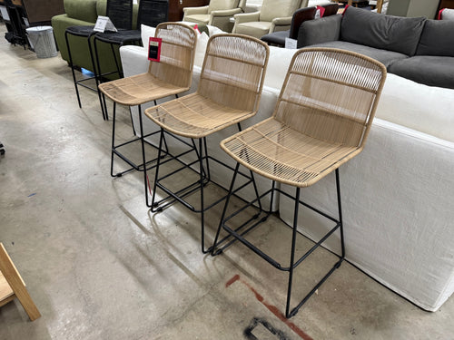 Set of 3 Selka Outdoor Counter Stools  - Natural