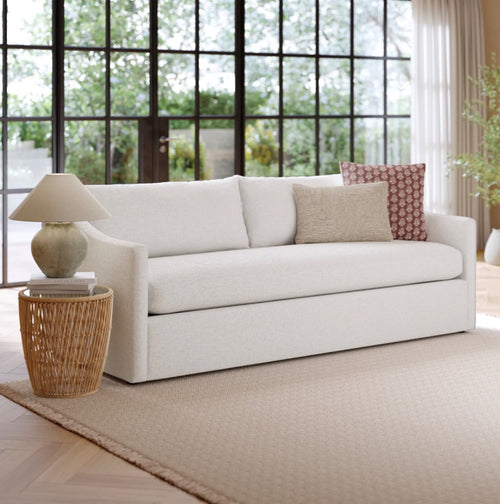 Landry 84.5" Sofa Bed - Napa White, Performance Fabric