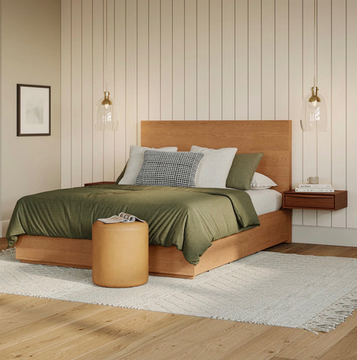 Leif Queen Storage Bed - Smoked Oak
