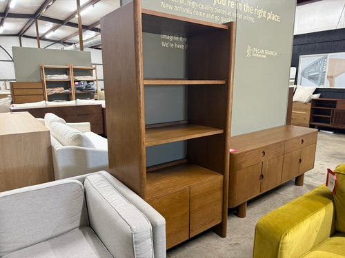 Torme 34" Bookcase With Storage, Tall - Smoked Oak