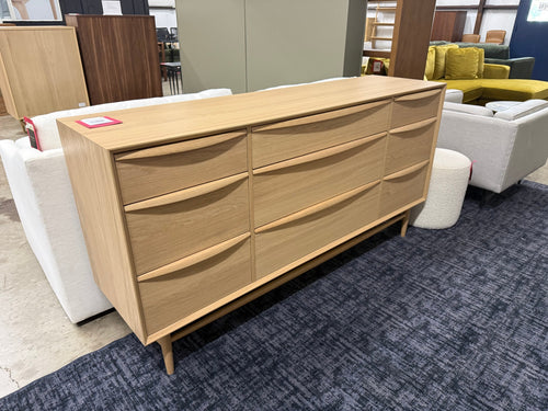 Lenia 9-Drawer Triple Dresser - White Oak