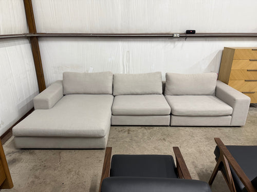 Beta 137.5" Left Modular Chaise Sectional - Welsh Gray