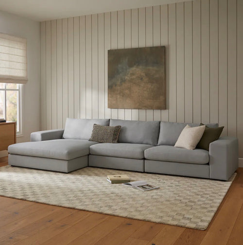 Beta 137.5" Left Modular Chaise Sectional - Welsh Gray