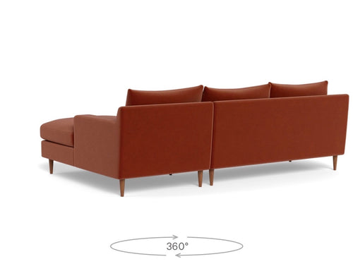 Interior Define Sloan Chaise Sectional - Rust Performance Velvet