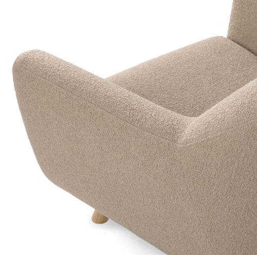 Pair of Gabriola 34" Lounge Chairs - Sandstone Wool Bouclé