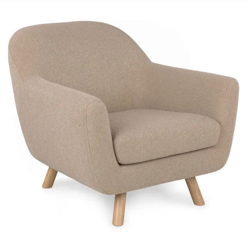 Pair of Gabriola 34" Lounge Chairs - Sandstone Wool Bouclé