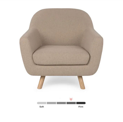 Pair of Gabriola 34" Lounge Chairs - Sandstone Wool Bouclé