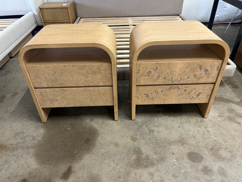 Pair of Castlery Crescent 2-Drawer Nightstands