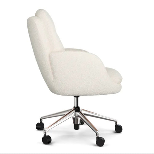 Bea Executive Office Chair - Ivory Wool Bouclé