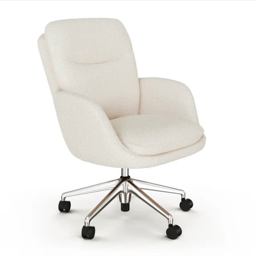 Bea Executive Office Chair - Ivory Wool Bouclé