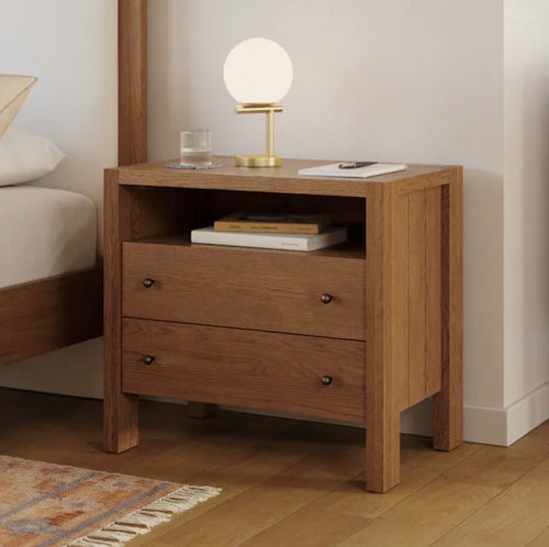 Cassie 2-Drawer Nightstand - Smoked Oak