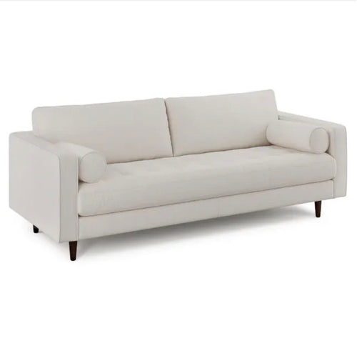 Sven 88" Tufted Sofa and Ottoman Set - Biscuit Cream