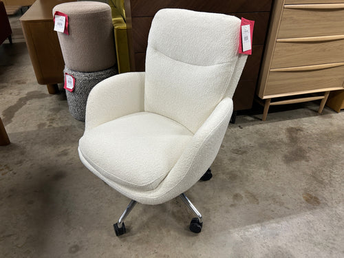 Bea Executive Office Chair - Ivory Wool Bouclé