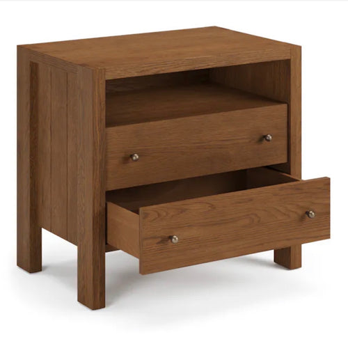 Cassie 2-Drawer Nightstand - Smoked Oak