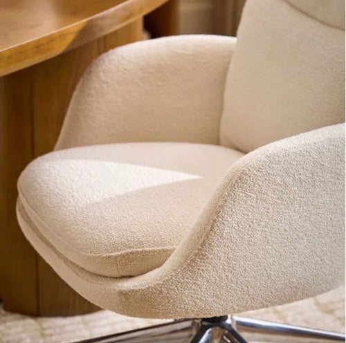 Bea Executive Office Chair - Ivory Wool Bouclé