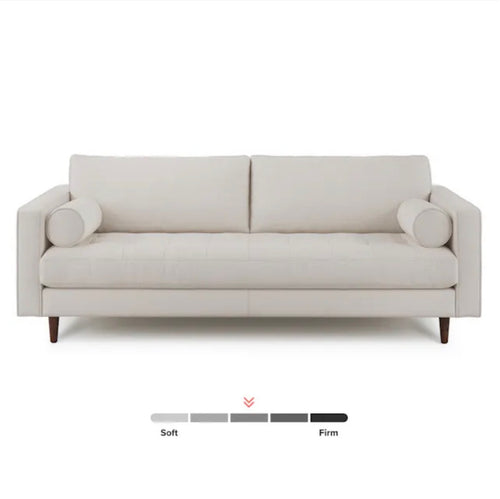 Sven 88" Tufted Sofa and Ottoman Set - Biscuit Cream