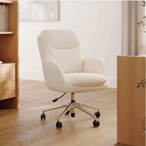 Bea Executive Office Chair - Ivory Wool Bouclé