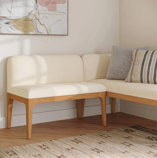 Rosin 34" Armless Banquette - Natural Oak And Sand Ivory