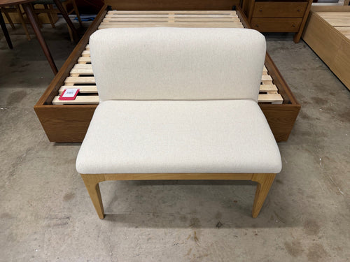 Rosin 34" Armless Banquette - Natural Oak And Sand Ivory