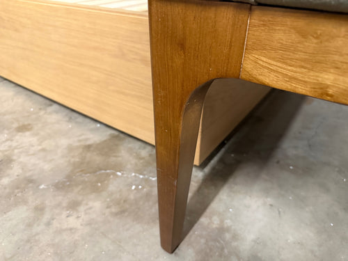 Rosin 56.75" Right Corner Banquette - Smoked Oak And Welsh Green