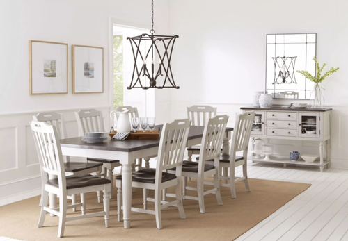 Jofran Orchard Park 9-Piece Dining Set - Brown and Soft Gray