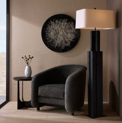 Arteriors Home Beaux Floor Lamp - Black Lava Stone