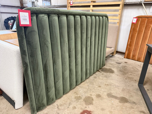 Rolph Queen Velvet Headboard - Plush Pacific Green