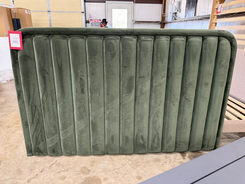 Rolph Queen Velvet Headboard - Plush Pacific Green