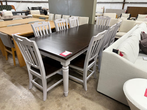 Jofran Orchard Park 9-Piece Dining Set - Brown and Soft Gray