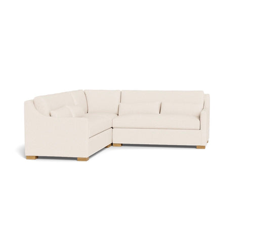 Interior Define Ella 3-Piece 4-Seat Corner Sectional- Sea Salt Performance Linen