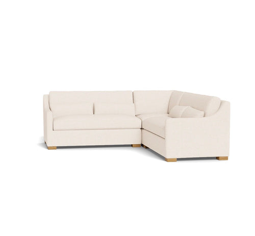 Interior Define Ella 3-Piece 4-Seat Corner Sectional- Sea Salt Performance Linen