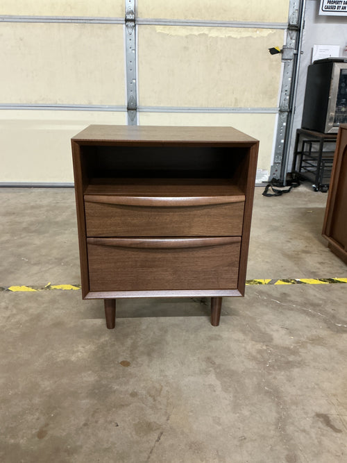 Lenia 2-Drawer Nightstand - Walnut